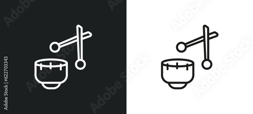 kettledrum outline icon in white and black colors. kettledrum flat vector icon from music collection for web, mobile apps and ui.
