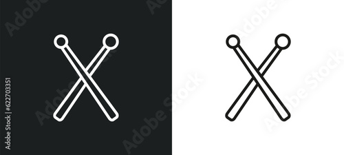 drumstick outline icon in white and black colors. drumstick flat vector icon from music collection for web, mobile apps and ui.