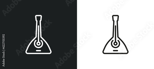 balalaika outline icon in white and black colors. balalaika flat vector icon from music collection for web  mobile apps and ui.