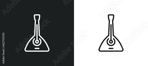 balalaika outline icon in white and black colors. balalaika flat vector icon from music collection for web, mobile apps and ui.