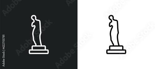 Fotografie venus de milo outline icon in white and black colors