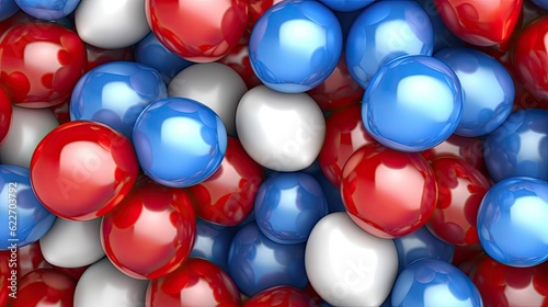 red blue and white 3d rendered balloons background