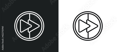 fast outline icon in white and black colors. fast flat vector icon from multimedia collection for web, mobile apps and ui.