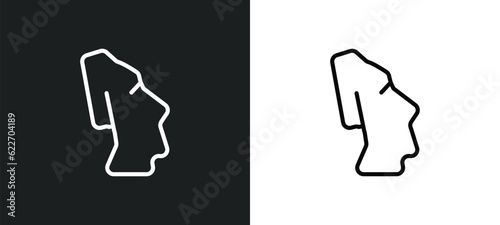 easter island outline icon in white and black colors. easter island flat vector icon from monuments collection for web  mobile apps and ui.