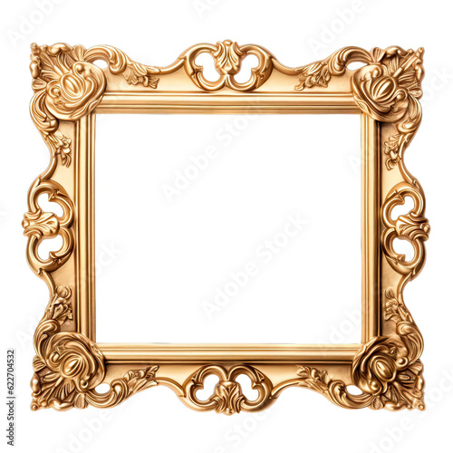 Golden picture frame with floral motifs. A stunning example of baroque craftsmanship 7