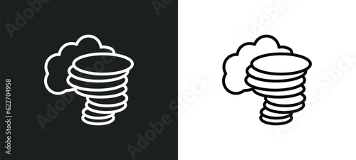 twister outline icon in white and black colors. twister flat vector icon from meteorology collection for web, mobile apps and ui.