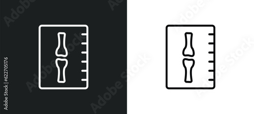 x ray of bones outline icon in white and black colors. x ray of bones flat vector icon from medical collection for web, mobile apps and ui.