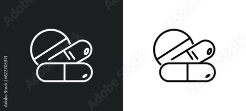 cure outline icon in white and black colors. cure flat vector icon from medical collection for web, mobile apps and ui.