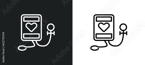 blood pressure outline icon in white and black colors. blood pressure flat vector icon from medical collection for web, mobile apps and ui.