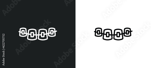 braces outline icon in white and black colors. braces flat vector icon from medical collection for web, mobile apps and ui.