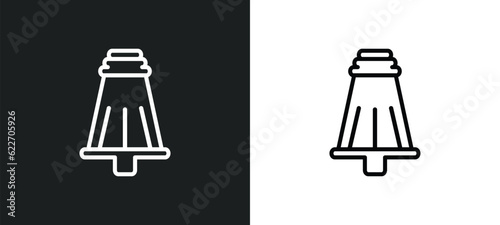 hine connector plug outline icon in white and black colors. hine connector plug flat vector icon from mechanicons collection for web  mobile apps and ui.
