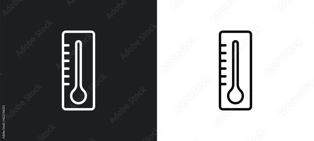 thermometer fahrenheit and celsius outline icon in white and black colors. thermometer fahrenheit and celsius flat vector icon from measurement collection for web, mobile apps ui. - obrazy, fototapety, plakaty 