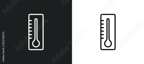 thermometer fahrenheit and celsius outline icon in white and black colors. thermometer fahrenheit and celsius flat vector icon from measurement collection for web, mobile apps ui.