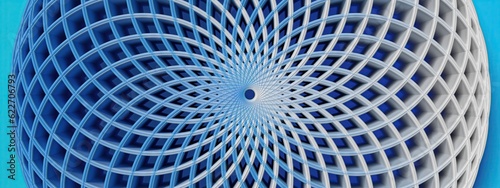 Modern art concept of his geometry in fractal pattern Blue and white abstract, Elegant and Modern 3D Rendering image