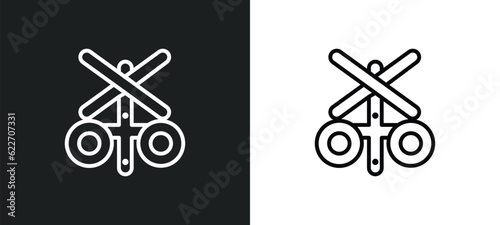 rail crossing outline icon in white and black colors. rail crossing flat vector icon from maps and flags collection for web, mobile apps and ui.