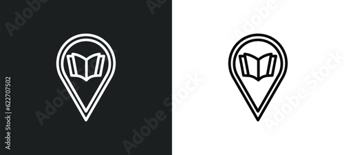 reading zone outline icon in white and black colors. reading zone flat vector icon from maps and flags collection for web, mobile apps and ui.