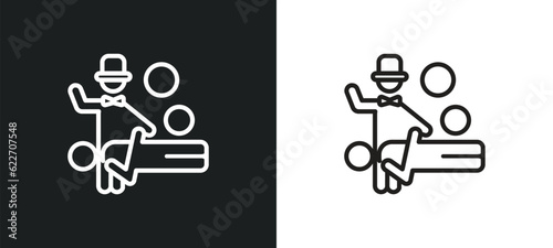 levitation outline icon in white and black colors. levitation flat vector icon from magic collection for web, mobile apps and ui.