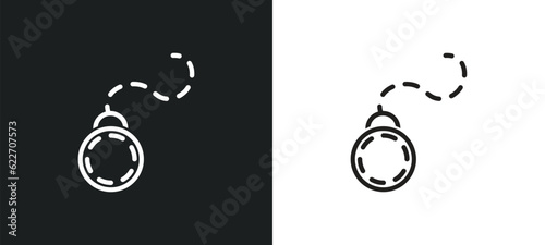 fetters outline icon in white and black colors. fetters flat vector icon from magic collection for web, mobile apps and ui.