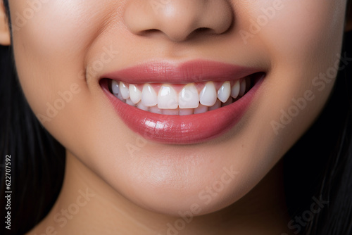 close-up of woman smiling  generative ai