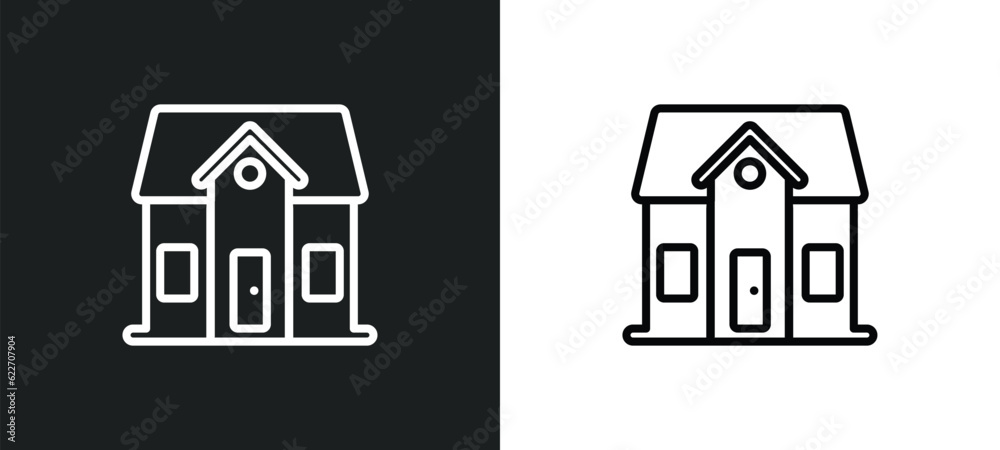 cottage outline icon in white and black colors. cottage flat vector icon from luxury collection for web, mobile apps and ui.