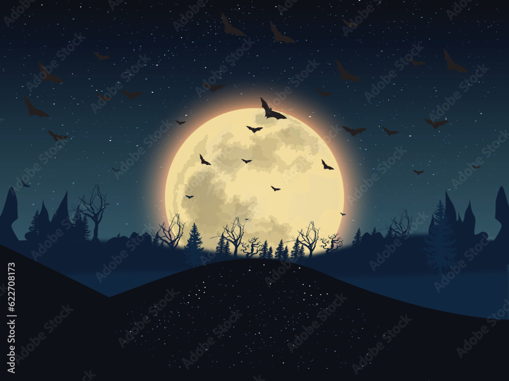 Naklejka premium Halloween night celebration design. Happy Halloween vector illustration