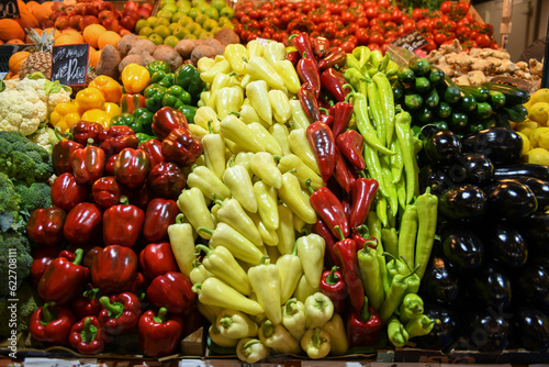 Photography Fresh paprika at the traditional market of Budapest in Hungary