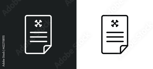 crime letter outline icon in white and black colors. crime letter flat vector icon from law and justice collection for web, mobile apps and ui.