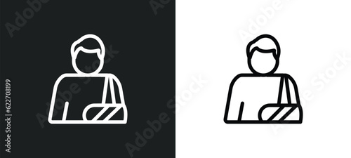 accident and injuries outline icon in white and black colors. accident and injuries flat vector icon from law justice collection for web, mobile apps ui.