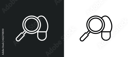 evidence outline icon in white and black colors. evidence flat vector icon from law and justice collection for web, mobile apps and ui.