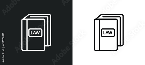 law book outline icon in white and black colors. law book flat vector icon from law and justice collection for web, mobile apps and ui.