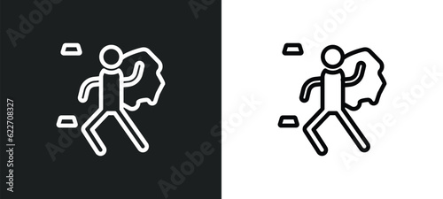 crime scene outline icon in white and black colors. crime scene flat vector icon from law and justice collection for web, mobile apps and ui.