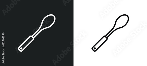 teaspoon outline icon in white and black colors. teaspoon flat vector icon from kitchen collection for web, mobile apps and ui.