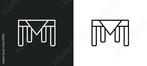tablecloth outline icon in white and black colors. tablecloth flat vector icon from kitchen collection for web, mobile apps and ui.