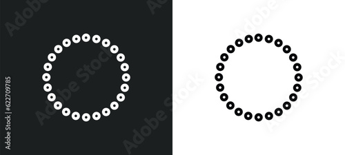 pearl necklace outline icon in white and black colors. pearl necklace flat vector icon from jewelry collection for web, mobile apps and ui.