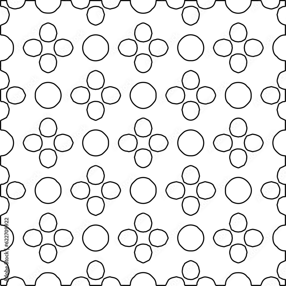 Texture with figures from lines. Black and white pattern for web page, textures, card, poster, fabric, textile. Monochrome graphic repeating design.
