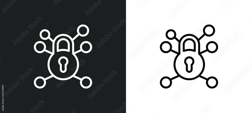 private network outline icon in white and black colors. private network flat vector icon from networking collection for web, mobile apps and ui.