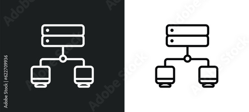 proxy server outline icon in white and black colors. proxy server flat vector icon from networking collection for web, mobile apps and ui.
