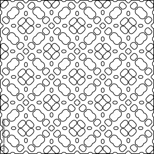 Texture with figures from lines. Black and white pattern for web page, textures, card, poster, fabric, textile. Monochrome graphic repeating design.