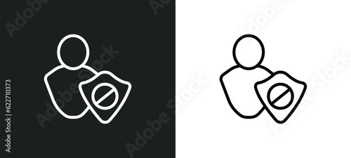 access denied outline icon in white and black colors. access denied flat vector icon from internet security collection for web, mobile apps and ui.