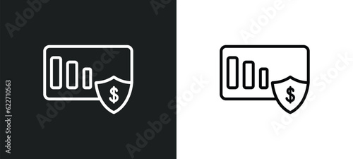 actual cash value outline icon in white and black colors. actual cash value flat vector icon from insurance collection for web, mobile apps and ui.