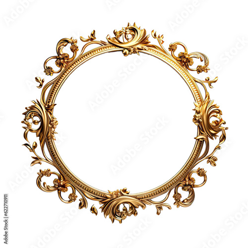 Artistic gold frame with curved shapes. A vintage treasure from the past 9