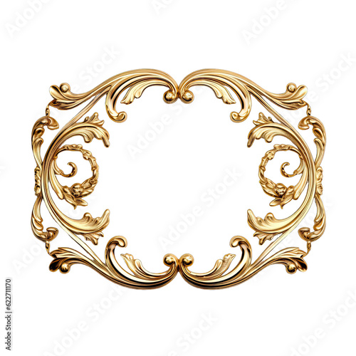 Artistic gold frame with curved shapes. A vintage treasure from the past 5