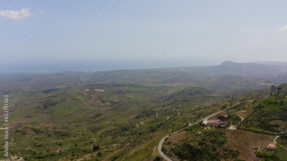 Caltabellota aerial view in Sicily Italy Caltabellota aerial view in Sicily Italy