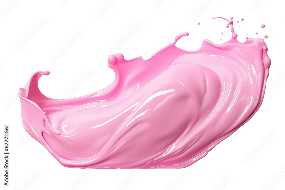 Pink paint pour. isolated object, transparent background Pink paint pour. isolated object, transparent background