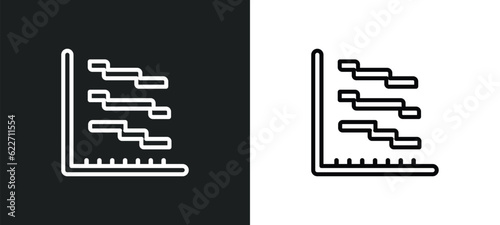 gantt outline icon in white and black colors. gantt flat vector icon from industry collection for web, mobile apps and ui. photo