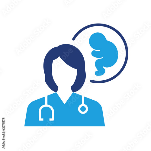Obstetrician icon. Vector illustration isolated on white.