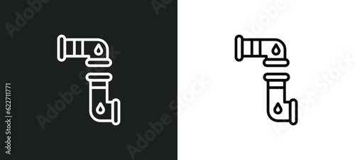 pipes outline icon in white and black colors. pipes flat vector icon from industry collection for web, mobile apps and ui.