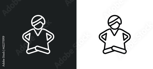 bhagavan outline icon in white and black colors. bhagavan flat vector icon from india collection for web, mobile apps and ui. photo