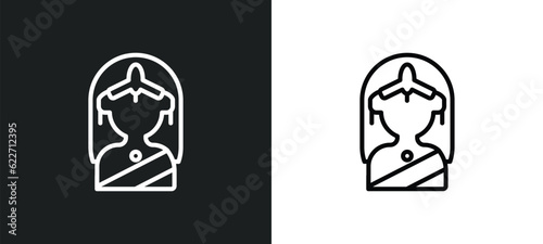 gtic outline icon in white and black colors. gtic flat vector icon from india collection for web, mobile apps and ui.