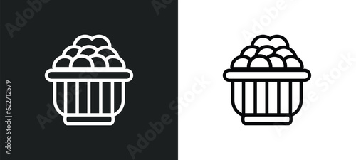 kanji vadas outline icon in white and black colors. kanji vadas flat vector icon from india and holi collection for web, mobile apps and ui.